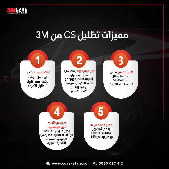 ما هي مميزات تظليل CS من 3M؟