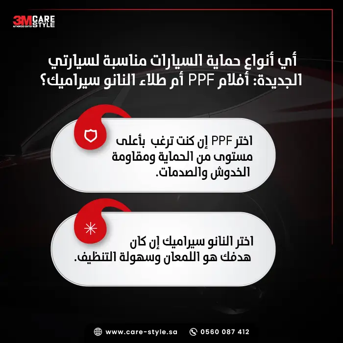 أي أنواع حماية السيارات مناسبة لسيارتي الجديدة: أفلام PPF أم طلاء النانو سيراميك؟