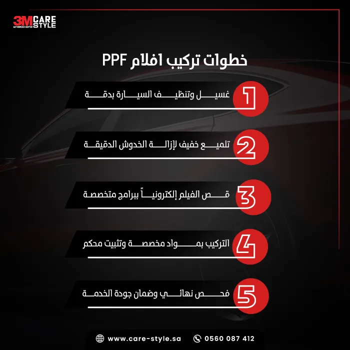 ما هي خطوات تركيب افلام PPF وكم تستغرق؟