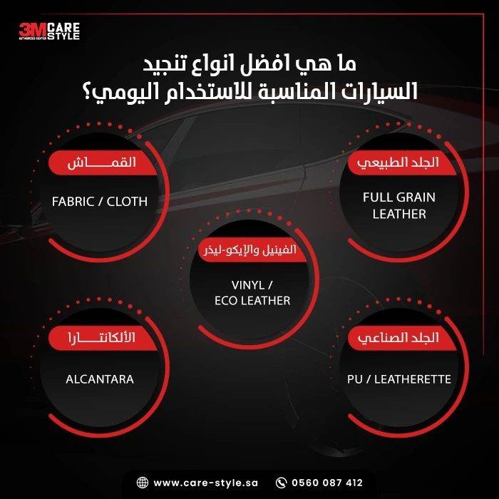 ما هي افضل انواع تنجيد السيارات المناسبة للاستخدام اليومي؟